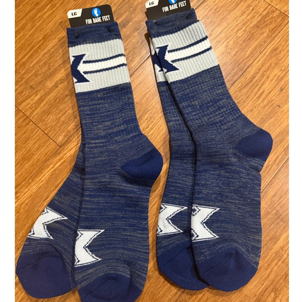 2 Pairs Xavier Musketeers Men's Large Crew Socks Licensed NHL For Bare Feet X